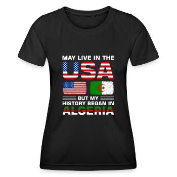 Usa flag America Algeria flag Algerian - Women's Functional T-Shirt - black - Front - AI Model Female 172 light (172cm)