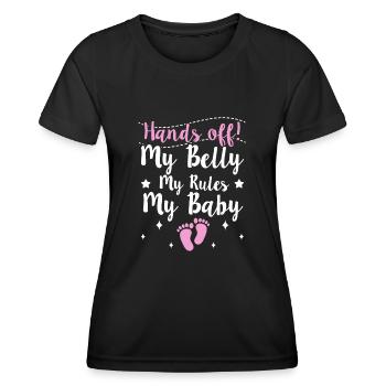 Nous allons avoir une annonce de bébé - T-shirt sport Femme - noir - Devant - AI Model Female 172 light (172cm)
