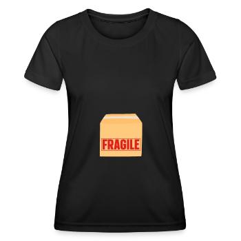 Fragile Package - Baby Announcement - Women's Functional T-Shirt - black - Front - AI Model Female 172 light (172cm)