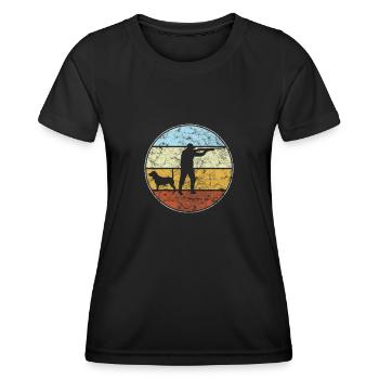 Hunter Rétro - T-shirt sport Femme - noir - Devant - AI Model Female 172 light (172cm)