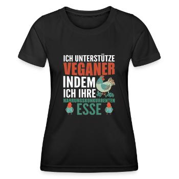 Veganer Vegetarierer Essen - Frauen Funktions-T-Shirt - Schwarz - Vorne - AI Model Female 172 light (172cm)