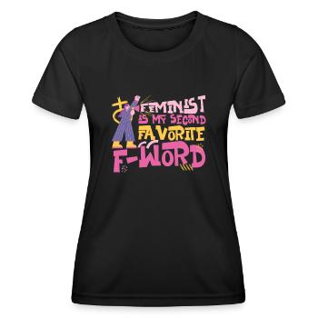 Feminist Feminist Is My Second - Frauen Funktions-T-Shirt - Schwarz - Vorne - AI Model Female 172 light (172cm)