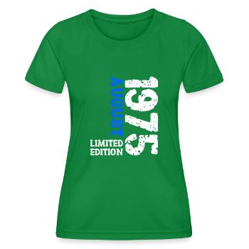 1975 Août Édition Limitée 48e Tenue d’anniversaire - T-shirt sport Femme - vert - Devant - AI Model Female 172 dark (172cm)