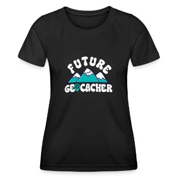 Future Geocacher - Geocaching Geocacher - Women's Functional T-Shirt - black - Front - AI Model Female 172 light (172cm)