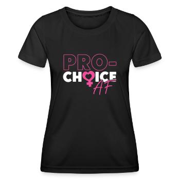 Féministe pro-choix af - T-shirt sport Femme - noir - Devant - AI Model Female 172 light (172cm)