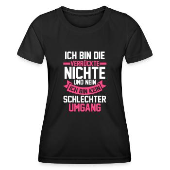 Nichte - Frauen Funktions-T-Shirt - Schwarz - Vorne - AI Model Female 172 light (172cm)