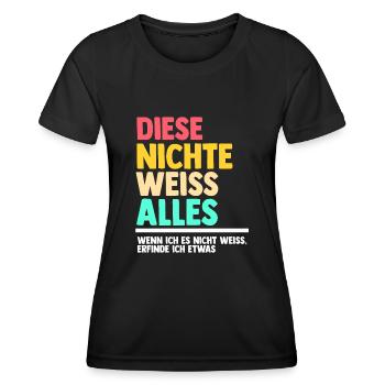 Nichte - Frauen Funktions-T-Shirt - Schwarz - Vorne - AI Model Female 172 light (172cm)