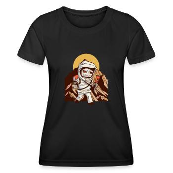 Mumie Geocaching - Geocaching Geocacher - Frauen Funktions-T-Shirt - Schwarz - Vorne - AI Model Female 172 light (172cm)