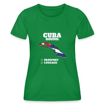 Cuba Bound Country Travel Cuban Flag Vacation - Women's Functional T-Shirt - kelly green - Front - AI Model Female 172 dark (172cm)