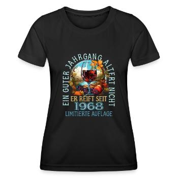 55. Geburtstag 1968 55er Guter Jahrgang - Frauen Funktions-T-Shirt - Schwarz - Vorne - AI Model Female 172 light (172cm)