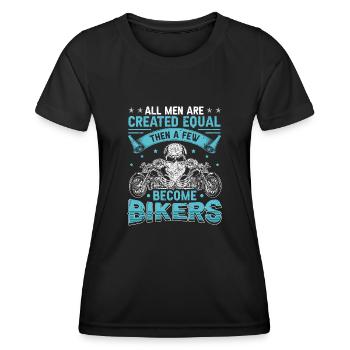 Tous les hommes sont créés égaux - puis quelques-uns deviennent - T-shirt sport Femme - noir - Devant - AI Model Female 172 light (172cm)