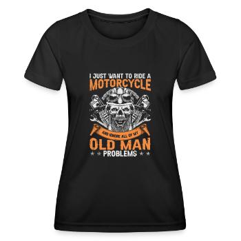 Je veux juste conduire une moto et ignorer tout - T-shirt sport Femme - noir - Devant - AI Model Female 172 light (172cm)