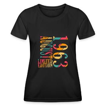 August 1963 Jahrestag August 1963 August - Frauen Funktions-T-Shirt - Schwarz - Vorne - AI Model Female 172 light (172cm)