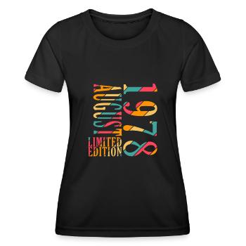 August 1978 Jahrestag August 1978 August - Frauen Funktions-T-Shirt - Schwarz - Vorne - AI Model Female 172 light (172cm)