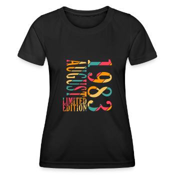 August 1983 Jahrestag August 1983 August - Frauen Funktions-T-Shirt - Schwarz - Vorne - AI Model Female 172 light (172cm)