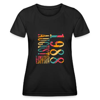 August 1988 Jahrestag August 1988 August - Frauen Funktions-T-Shirt - Schwarz - Vorne - AI Model Female 172 light (172cm)