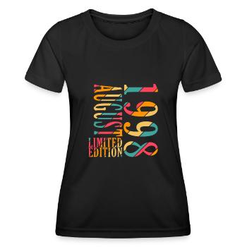 August 1998 Jahrestag August 1998 August - Frauen Funktions-T-Shirt - Schwarz - Vorne - AI Model Female 172 light (172cm)