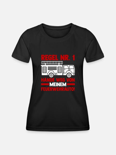 Feuerwehrauto Feuerwehrmann Feuerwehr - Frauen Funktions-T-Shirt - Schwarz