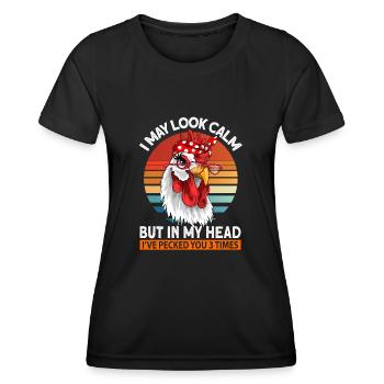 Agriculteurs Agriculteurs Poulets Poulet Cadeau - T-shirt sport Femme - noir - Devant - AI Model Female 172 light (172cm)