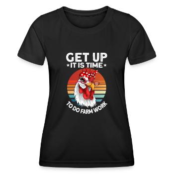 Agriculteurs Agriculteurs Poulets Poulet Cadeau - T-shirt sport Femme - noir - Devant - AI Model Female 172 light (172cm)