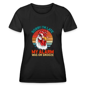 Agriculteurs Agriculteurs Poulets Poulet Cadeau - T-shirt sport Femme - noir - Devant - AI Model Female 172 light (172cm)