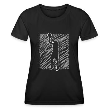 Basketball Basketballer - Frauen Funktions-T-Shirt - Schwarz - Vorne - AI Model Female 172 light (172cm)