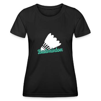 Badminton - Frauen Funktions-T-Shirt - Schwarz - Vorne - AI Model Female 172 light (172cm)