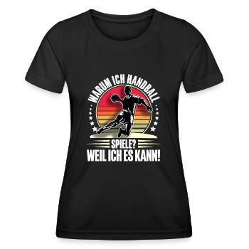 Handball Handballer - Frauen Funktions-T-Shirt - Schwarz - Vorne - AI Model Female 172 light (172cm)