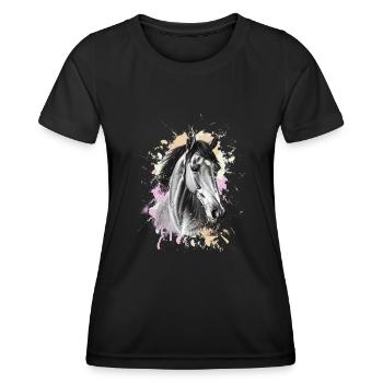 Cheval - T-shirt sport Femme - noir - Devant - AI Model Female 172 light (172cm)