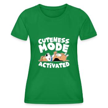 Cuteness Mode Activated 4 - Frauen Funktions-T-Shirt - Kelly Green - Vorne - AI Model Female 172 dark (172cm)