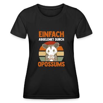 Opossum - Frauen Funktions-T-Shirt - Schwarz - Vorne - AI Model Female 172 light (172cm)