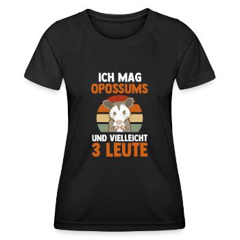 Opossum - Frauen Funktions-T-Shirt - Schwarz - Vorne - AI Model Female 172 light (172cm)