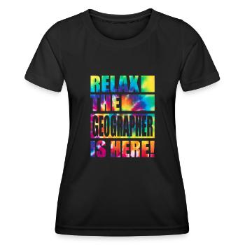 Geographer Funny saying - Women's Functional T-Shirt - black - Front - AI Model Female 172 light (172cm)