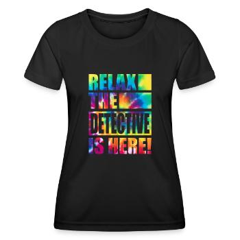 Drôle de détective - T-shirt sport Femme - noir - Devant - AI Model Female 172 light (172cm)