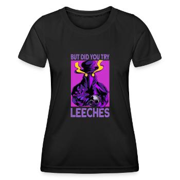 But Did You Try Leeches Plague Doctor Halloween - Frauen Funktions-T-Shirt - Schwarz - Vorne - AI Model Female 172 light (172cm)