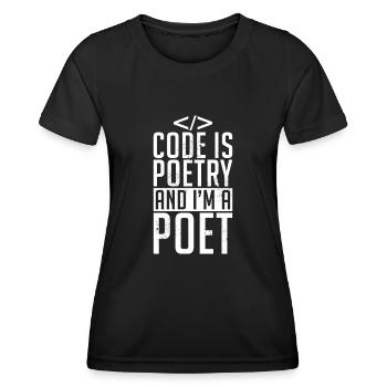 Code Codeur Programmeur Développeur Codeur - T-shirt sport Femme - noir - Devant - AI Model Female 172 light (172cm)