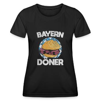 Leberkas Bayern Döner Leberkäse Brötchen Geschenk - Frauen Funktions-T-Shirt - Schwarz - Vorne - AI Model Female 172 light (172cm)