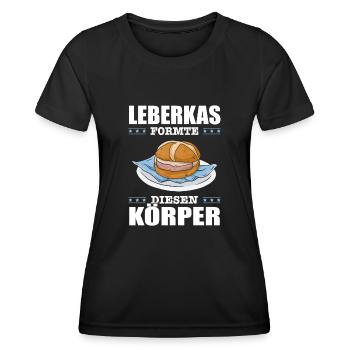 Lustiger Leberkas Formte Diesen Körper Spruch - Frauen Funktions-T-Shirt - Schwarz - Vorne - AI Model Female 172 light (172cm)