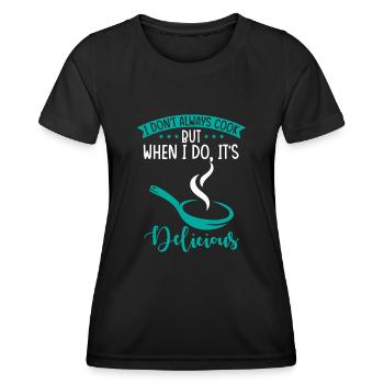 Hobbykoch Kocht Kulinarisches Essen - Frauen Funktions-T-Shirt - Schwarz - Vorne - AI Model Female 172 light (172cm)