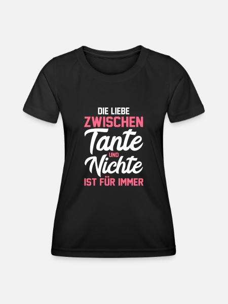 Patentante Nichte Tante - Frauen Funktions-T-Shirt - Schwarz