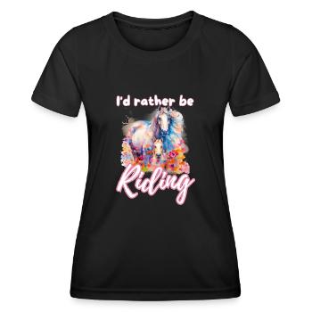 I'd rather be riding horseriding girl splash art - Women's Functional T-Shirt - black - Front - AI Model Female 172 light (172cm)