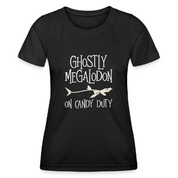Mégalodon fantomatique sur le service de bonbons - - T-shirt sport Femme - noir - Devant - AI Model Female 172 light (172cm)