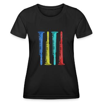 Klarinetten - Frauen Funktions-T-Shirt - Schwarz - Vorne - AI Model Female 172 light (172cm)