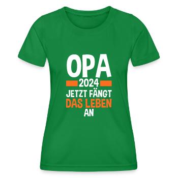 Werdender Opa 2028 - Frauen Funktions-T-Shirt - Kelly Green - Vorne - AI Model Female 172 dark (172cm)