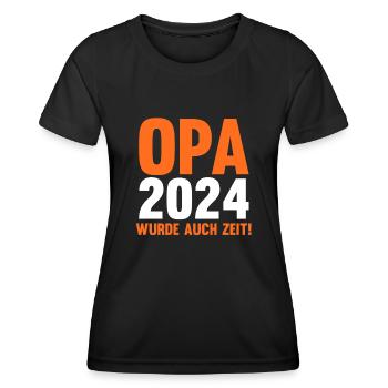 Werdender Opa 2039 - Frauen Funktions-T-Shirt - Schwarz - Vorne - AI Model Female 172 light (172cm)