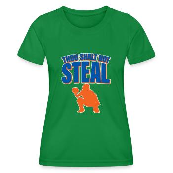 Tu ne voleras point 4 - T-shirt sport Femme - vert - Devant - AI Model Female 172 dark (172cm)