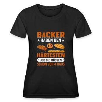 Bäcker Geschenkidee Bäckerei - Frauen Funktions-T-Shirt - Schwarz - Vorne - AI Model Female 172 light (172cm)