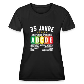 Lebensmittelampel Score 35 Jahre 35 Geburtstag - Frauen Funktions-T-Shirt - Schwarz - Vorne - AI Model Female 172 light (172cm)