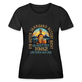 41. Geburtstag 1982 41er Guter Jahrgang Whisky - Frauen Funktions-T-Shirt - Schwarz - Vorne - AI Model Female 172 light (172cm)