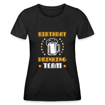 Équipe de consommation d’anniversaire - T-shirt sport Femme - noir - Devant - AI Model Female 172 light (172cm)